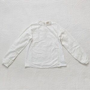 Zara Girls'‎ Long-Sleeve Eyelet Embroidered Top, White
